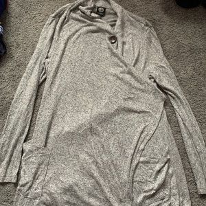 Button Wrapped Grey Cardigan